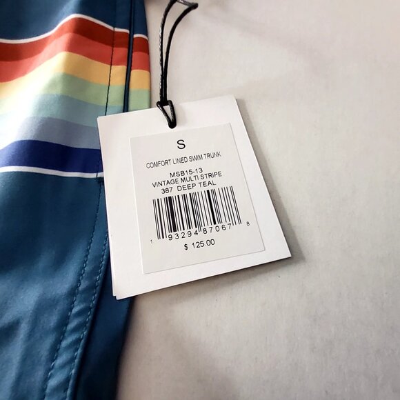 Onia Mens Rainbow Stripe Swim Shorts Size S Quick-Dry Dual-Layer Design With Tag - Picture 8 of 12